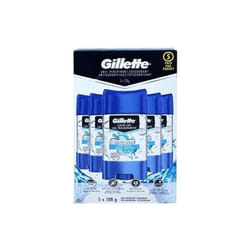 Gillette 90430485 3.8 oz Endurance Clear Gel Deodorant for Men, Cool Wave - Pack of 5