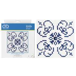 Diamond Dotz Blue on White Pattern Diamond Painting Kits for Adults - Diamond Art Kits a Relaxing Creative Craft Kit with Dotz Gems 4.2""""x4.2""""