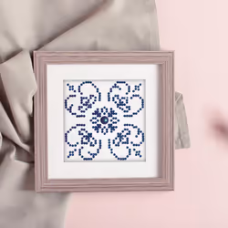 Diamond Dotz Blue on White Pattern Diamond Painting Kits for Adults - Diamond Art Kits a Relaxing Creative Craft Kit with Dotz Gems 4.2""""x4.2""""