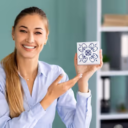 Diamond Dotz Blue on White Pattern Diamond Painting Kits for Adults - Diamond Art Kits a Relaxing Creative Craft Kit with Dotz Gems 4.2""""x4.2""""