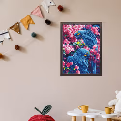 DIAMOND DOTZ  - Blue Parrots  Partial Drill  Round Dotz  Diamond Painting Kits  Diamond Art Kits for Adults  Gem Art  Diamond Art  Kits  20""""x16""""