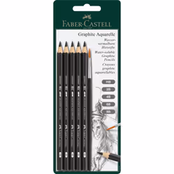 Faber-Castell Graphite Aquarelle 5 Grades Pencils with Brush