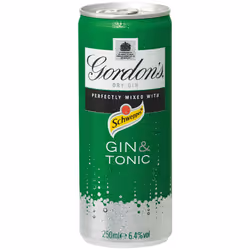 Gordons Gin & Tonic Pre-Mixed Cans 5% - 12x250ml