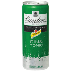 Gordons Gin & Tonic Pre-Mixed Cans 5% - 12x250ml