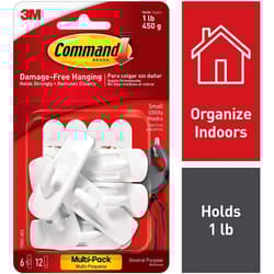 Command Hook Value Pack White Small 6 Pk 17002-VP-6PK Pack Of 4