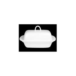 Sunnex Fully Vitrified Porcelain White Butter Dish With Lid Fits 250 Gram butter