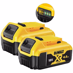 Dewalt x 2 DCB182 18V 4Ah XR Li-Ion Battery (Pack of 2), 18 V