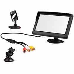 BW 5 Inch TFT-LCD Security Digital Car Monitor Car View Monitor with Two Brackets and Two Video Input, High -resolution Pictu ...