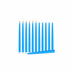 Dripless Taper Candles 8"""" Inch Tall Wedding Dinner Candle Set of 12 (Aqua)