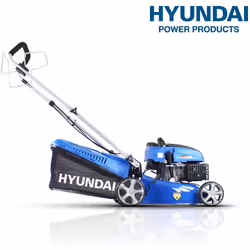 Hyundai Petrol Lawnmower, 139cc / 3.7hp Self-propelled Lawn Mower with 42cm / 420mm Cutting Width, 6 Cutting Heights, 45l Grass Bag Lawn Mower