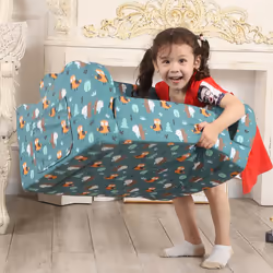 MOMCAYWEX Happy Owl Kids Sofa  2-in-1 Kids Couch Fold Out  Convertible Sofa to Bed for Girls and Boys