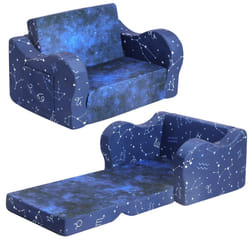 MOMCAYWEX Constellation Kids Sofa  2-in-1 Kids Couch Fold Out  Convertible Sofa to Bed for Girls and Boys