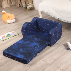 MOMCAYWEX Constellation Kids Sofa  2-in-1 Kids Couch Fold Out  Convertible Sofa to Bed for Girls and Boys