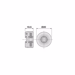 10 Pack Rok Hardware 20mm Diameter Plastic 4 Sided Drawer Front Adjust