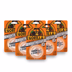 Gorilla Tough & Clear Double Sided Mounting Tape 1"" x 60"" Clear (Pack of 6)