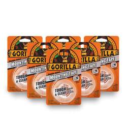 Gorilla Tough & Clear Double Sided Mounting Tape  1"" x 60""  Clear  (Pack of 6)