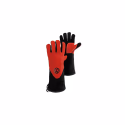 VW Collection - Volkswagen Grill Gloves Oven Baking BBQ Mittens Heat Resistant T1 Bus (Red & Black)