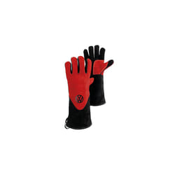 VW Collection - Volkswagen Grill Gloves Oven Baking BBQ Mittens Heat Resistant T1 Bus (Red & Black)