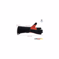 VW Collection - Volkswagen Grill Gloves Oven Baking BBQ Mittens Heat Resistant T1 Bus (Red & Black)