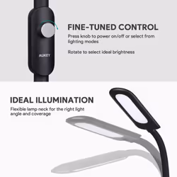 AUKEY Floor Lamp, 12W LED & 1.8m Tall Reading and Craft Floor Lamp - Dimmable Full Spectrum Natural Daylight Sunlight with Gooseneck for Working,...