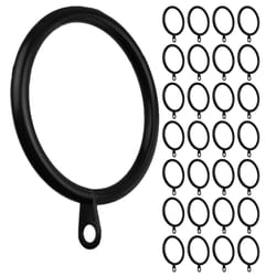 Meriville 28 pcs Black 2-Inch Inner Diameter Metal Curtain Rings with Eyelets
