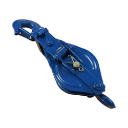 1 Ton 100MM Double Sheave Snatch Block With Swivel Hook Blue Painted
