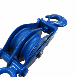 1 Ton 100MM Double Sheave Snatch Block With Swivel Hook Blue Painted