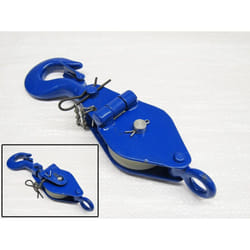 0.25 Ton 63MM Snatch Block With Safety Hook & Nylon Sheave
