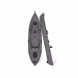 Sit On Top Fishing Kayak (3.5M Paddling Kayaking Solo 125KG Grey)