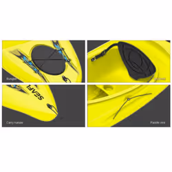 Sit In One Person Kayak (2.7M Paddling Kayaking Solo 125KG Yellow)