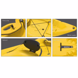 Single and Double Kayaks with Paddle - Yellow 2.4M Sit On Double