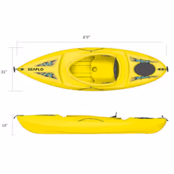 Single and Double Kayaks with Paddle - Yellow 2.7M Sit In