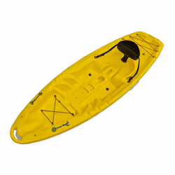 Single Sit On Top Kayak (2.5M One Person Solo) - Yellow, Kayak With Trolley