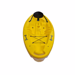 Single Sit On Top Kayak (2.5M One Person Solo) - Yellow, Kayak With Trolley