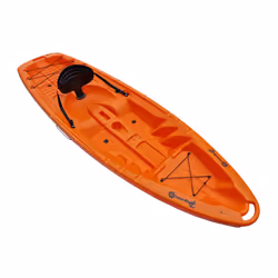 Single Sit On Top Kayak (2.5M One Person Solo) - Orange, Kayak With 2.12M Paddle