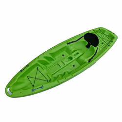 Single Sit On Top Kayak (2.5M One Person Solo) - Green, Kayak With Trolley