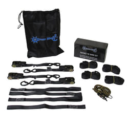 Motorcycle Tie Down Ratchet Strap Soft Loop Kit - Black