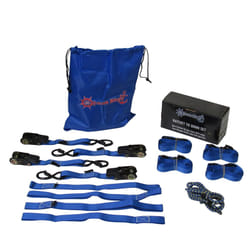 Motorcycle Tie Down Ratchet Strap Soft Loop Kit - Blue