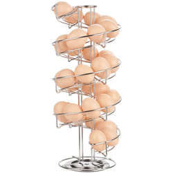 Toplife Spiral Design Stainless Steel Egg Skelter Dispenser Rack Storage Display Rack Silver