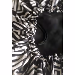 Glow by Daye Satin Bonnet  Double-Layered and Adjustable Satin Sleep Cap  Extra Large  Reversible Afro Geo Print (Black & White Pattern)