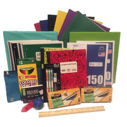 Secondary School Supply Pack - 25 Essential Items for College, High School or Middle School. Includes Pencils, Paper, Binders, Notebooks, Folders and