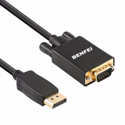 Benfei Display Port to VGA Adapter Male to Male Gold-Plated Cord