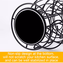 Toplife Spiral Design Metal Egg Skelter Dispenser Rack  Storage Display Rack  Black