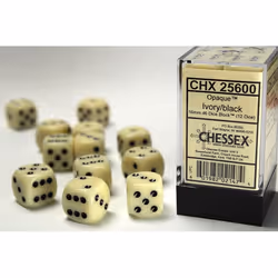 Chessex 25600, Dice set, Beige, Black, Any gender, Germany, 16 mm, 16 mm