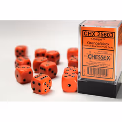 Chessex 25603, Dice set, Black, Orange, Any gender, Germany, 16 mm, 16 mm
