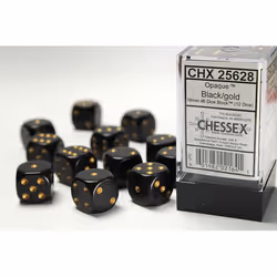 Chessex 25628, Dice set, Black, Gold, Any gender, Germany, 16 mm, 16 mm