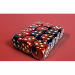 Chessex 26633, Dice set, Black, Red, Any gender, Germany, United States, 16 mm, 16 mm