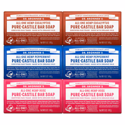 Dr. Bronner's - Pure-Castile Bar Soap (5 Ounce Variety Gift Pack) Eucalyptus Peppermint Rose - Made with Organic Oils For ...