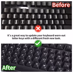 [2PCS PACK]French Keyboard Stickers Matte Vinyl Keyboard Sticker with White Letters Non-Transparent for PC Computer Laptop Notebook Desktop