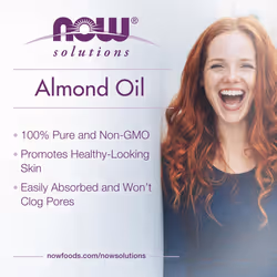 NOW Foods Solutions  Sweet Almond Oil  100% Pure Moisturizing Oil  Promotes Healthy-Looking Skin  Unscented Oil  16-Ounce Package may vary